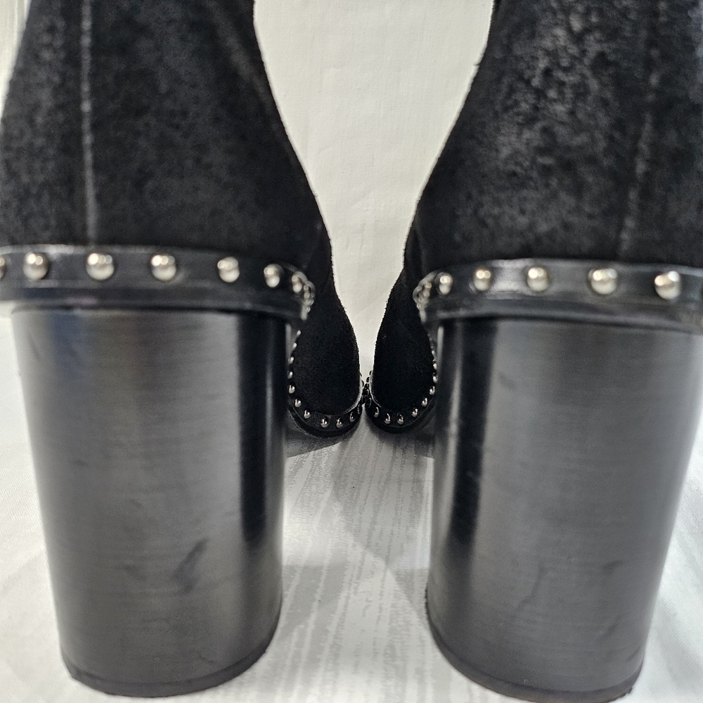 Rag & Bone Black Suede Studded Chelsea Booties Size 39 - Picture 9 of 16